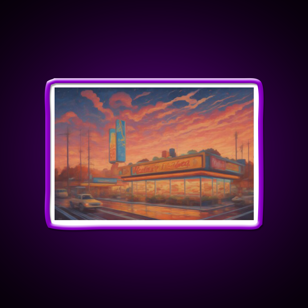 Fast Food City Fast Food Led Neon Sign For Burger Place Rgb Color