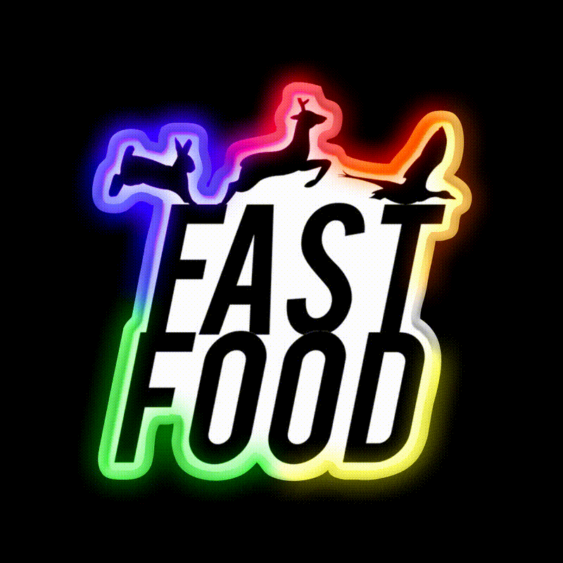 Fast Food Deer Hunter Venison Fast Food Led Neon Sign For Burger Place Rgb Color