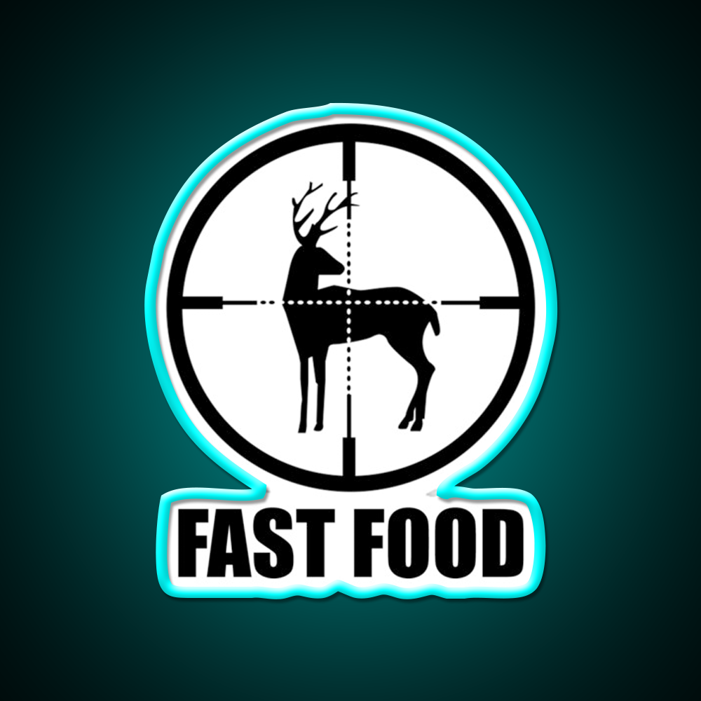 Fast Food Deer Hunting Fast Food Led Neon Sign For Burger Place Rgb Color