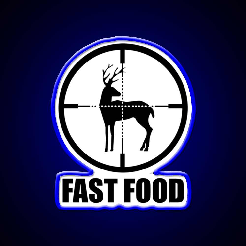 Fast Food Deer Hunting Fast Food Led Neon Sign For Burger Place Rgb Color