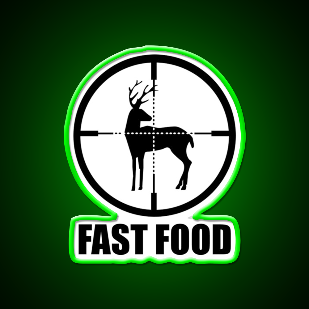 Fast Food Deer Hunting Fast Food Led Neon Sign For Burger Place Rgb Color