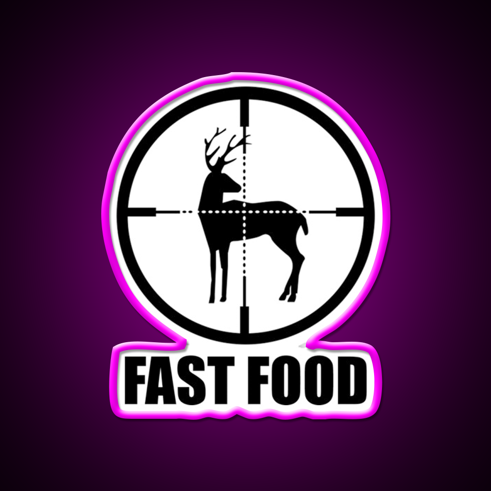 Fast Food Deer Hunting Fast Food Led Neon Sign For Burger Place Rgb Color