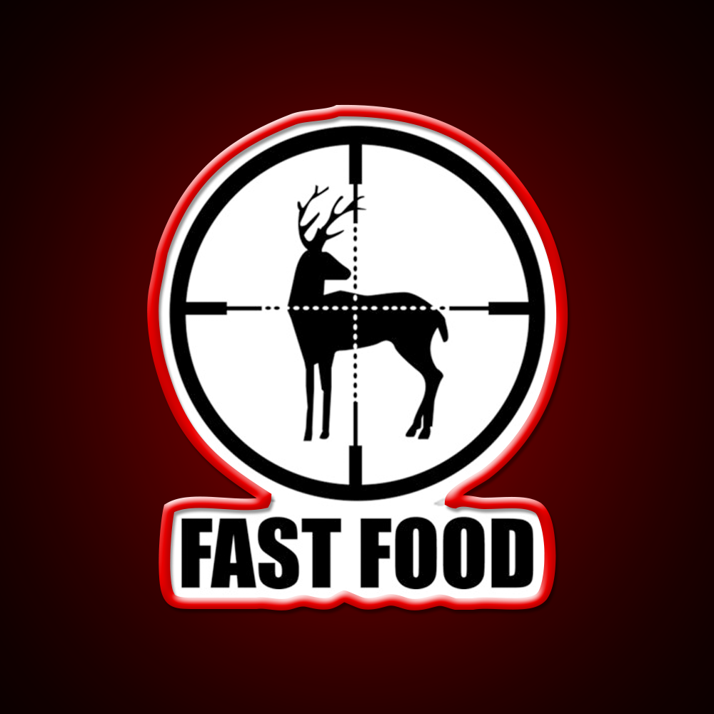 Fast Food Deer Hunting Fast Food Led Neon Sign For Burger Place Rgb Color