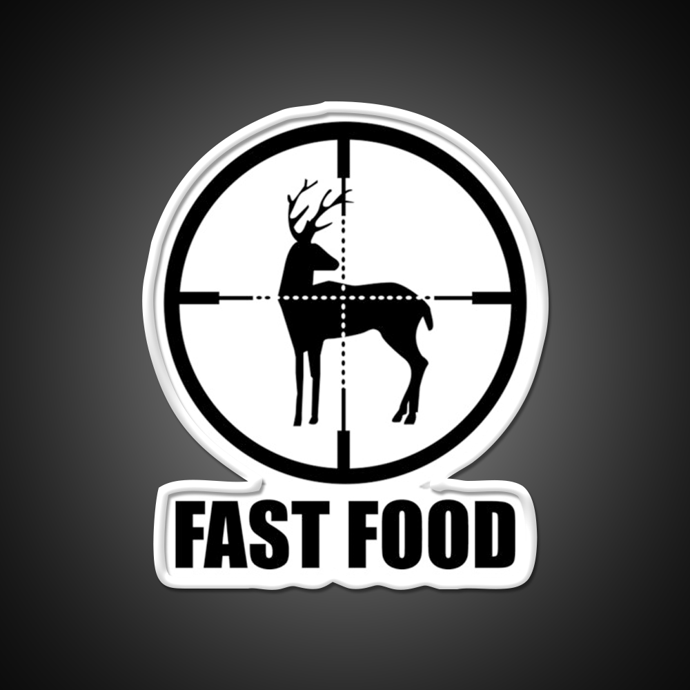 Fast Food Deer Hunting Fast Food Led Neon Sign For Burger Place Rgb Color