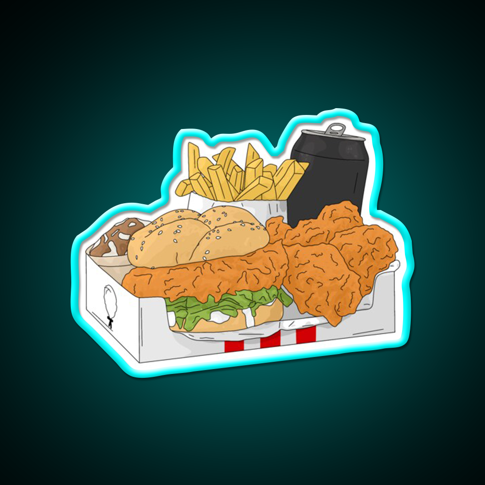 Fast Food Design Fast Food Led Neon Sign For Burger Place Wall Art Rgb Color