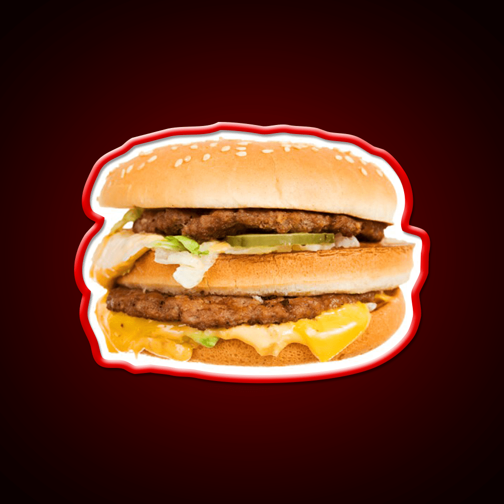 Fast Food Hamburger With The Toppings Led Neon Sign For Burger Place Rgb Color - Shineneon