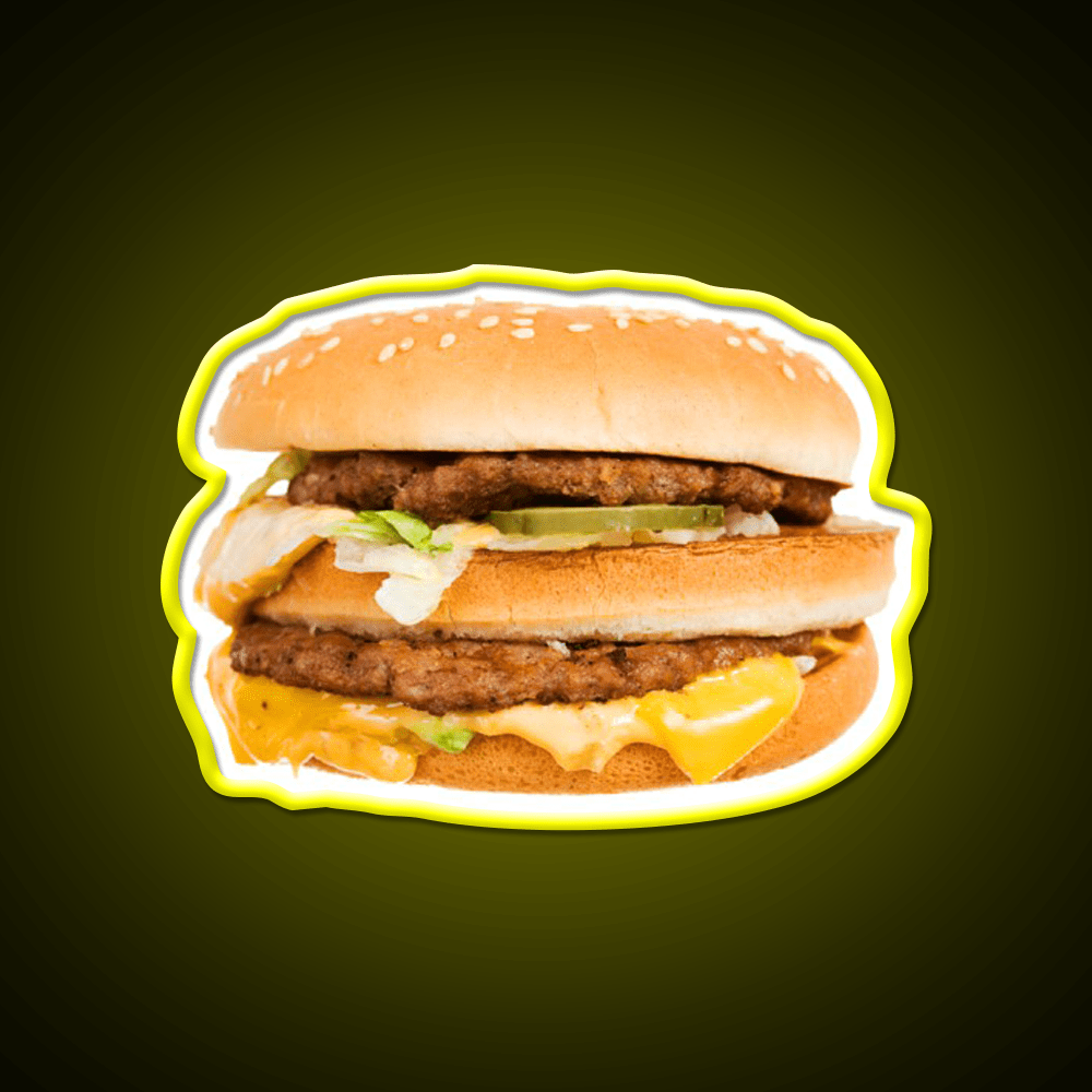 Fast Food Hamburger With The Toppings Led Neon Sign For Burger Place Rgb Color - Shineneon