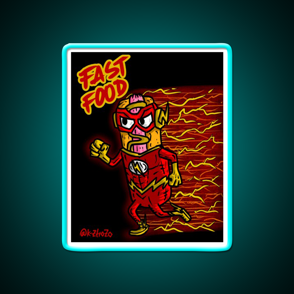 Fast Food Hot Dog Flash Fast Food Led Neon Sign For Burger Place Rgb Color