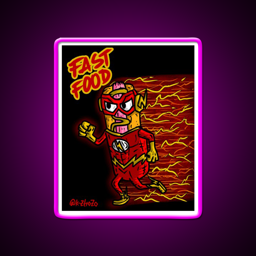 Fast Food Hot Dog Flash Fast Food Led Neon Sign For Burger Place Rgb Color