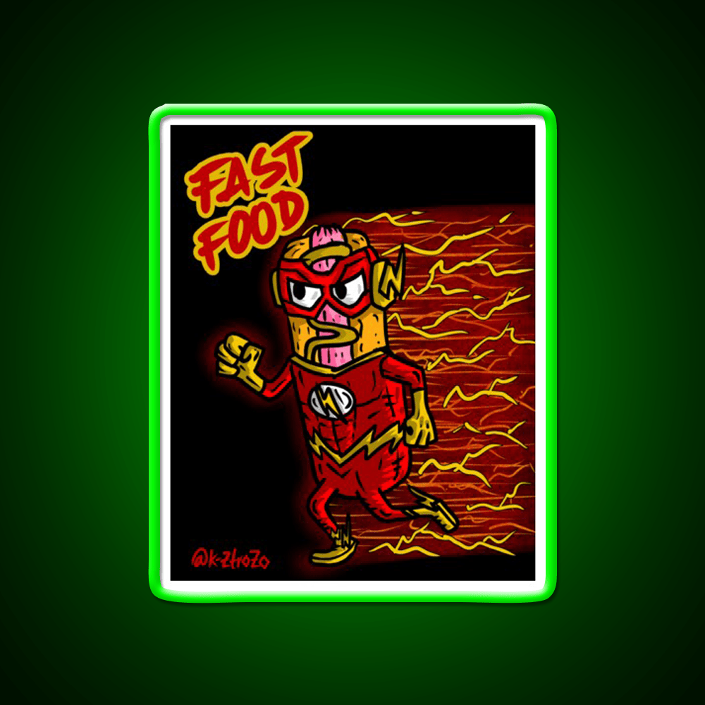 Fast Food Hot Dog Flash Fast Food Led Neon Sign For Burger Place Rgb Color - Shineneon