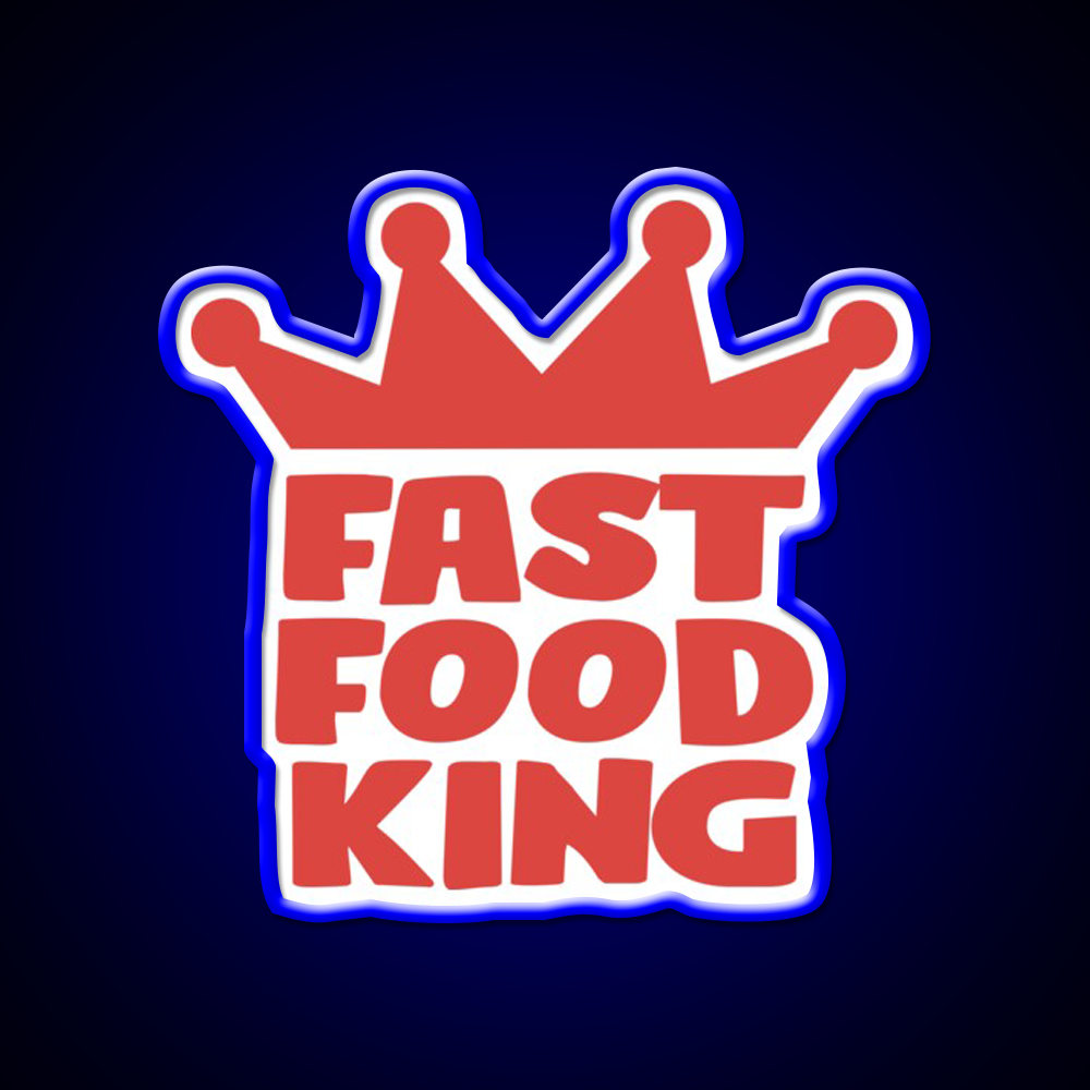 Fast Food King Fast Food Led Neon Sign For Burger Place Rgb Color