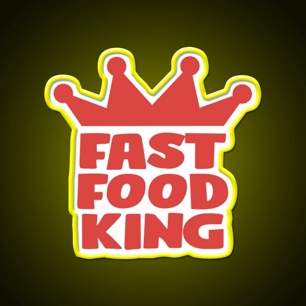 Fast Food King Fast Food Led Neon Sign For Burger Place Rgb Color - Shineneon