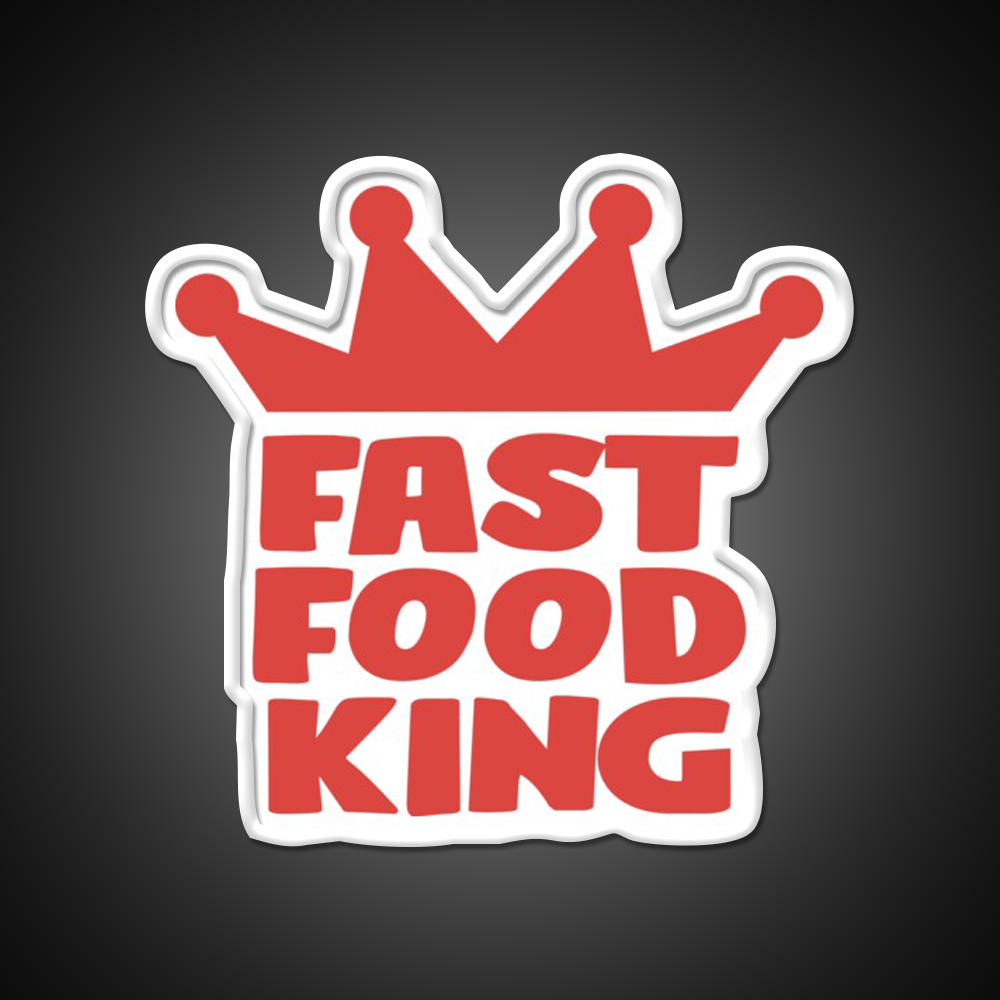 Fast Food King Fast Food Led Neon Sign For Burger Place Rgb Color