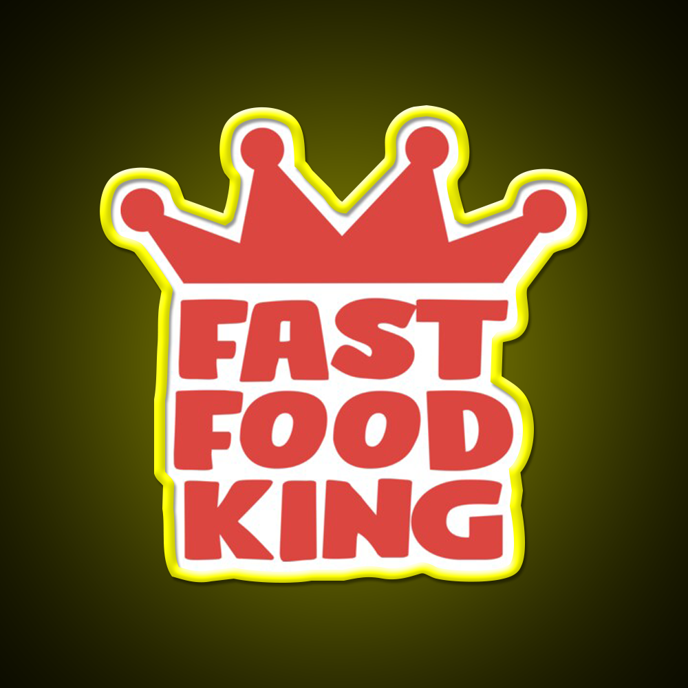 Fast Food King Fast Food Led Neon Sign For Burger Place Rgb Color