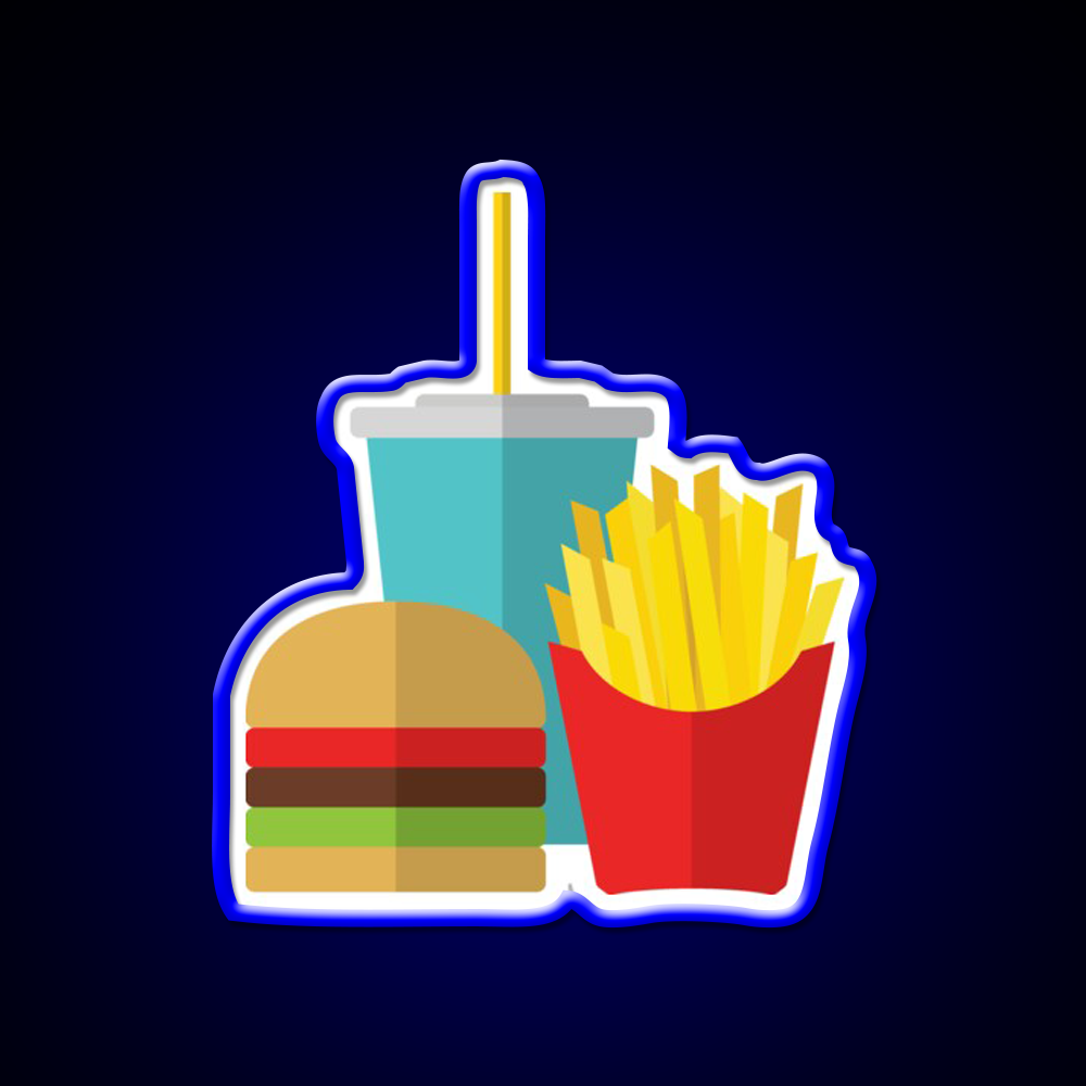 Fast Food Led Neon Sign For Burger Place Art Rgb Color