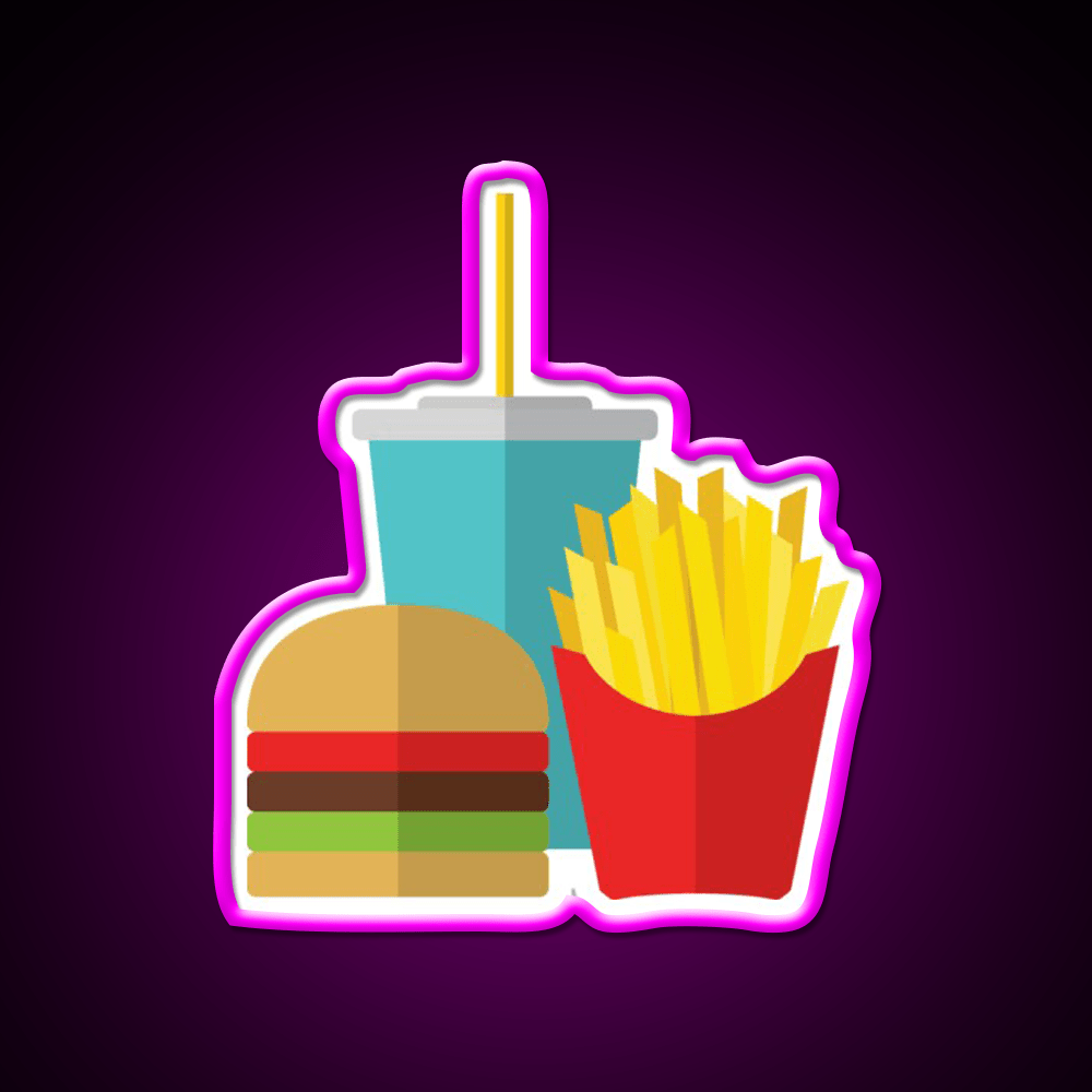Fast Food Led Neon Sign For Burger Place Art Rgb Color - Shineneon