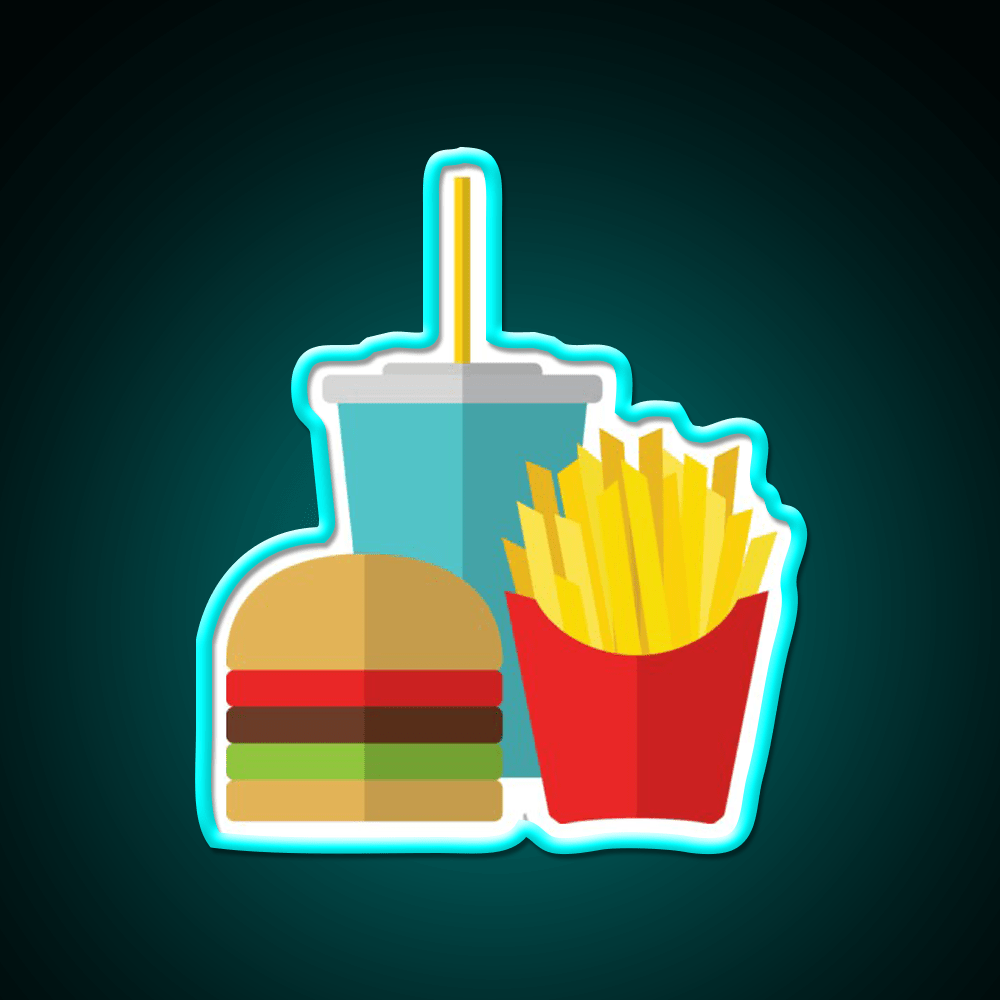 Fast Food Led Neon Sign For Burger Place Art Rgb Color - Shineneon