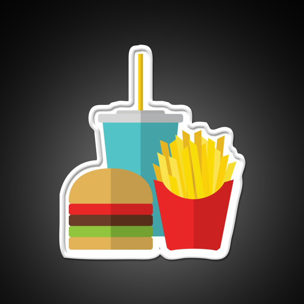 Fast Food Led Neon Sign For Burger Place Art Rgb Color