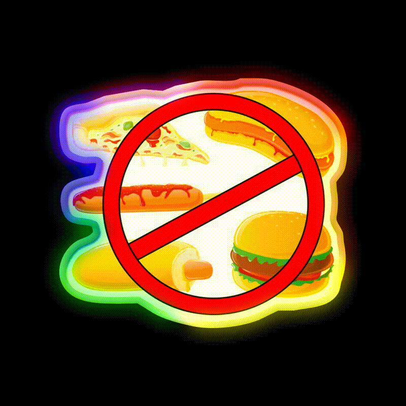 Fast Food Led Neon Sign For Burger Place Rgb Color