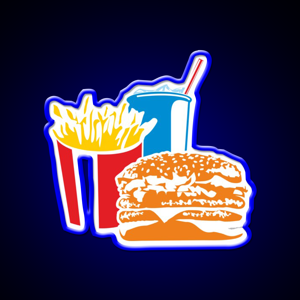 Fast Food Led Neon Sign For Burger Place Led Sign Rgb Color