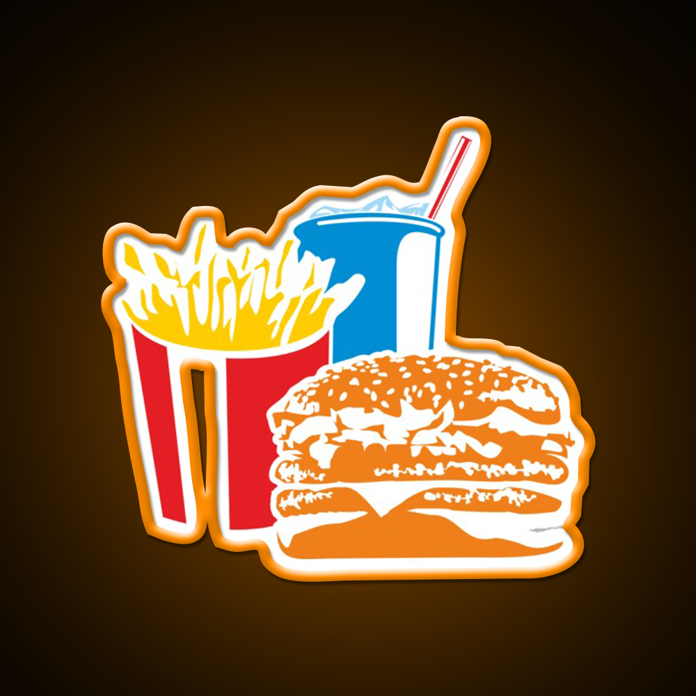 Fast Food Led Neon Sign For Burger Place Led Sign Rgb Color