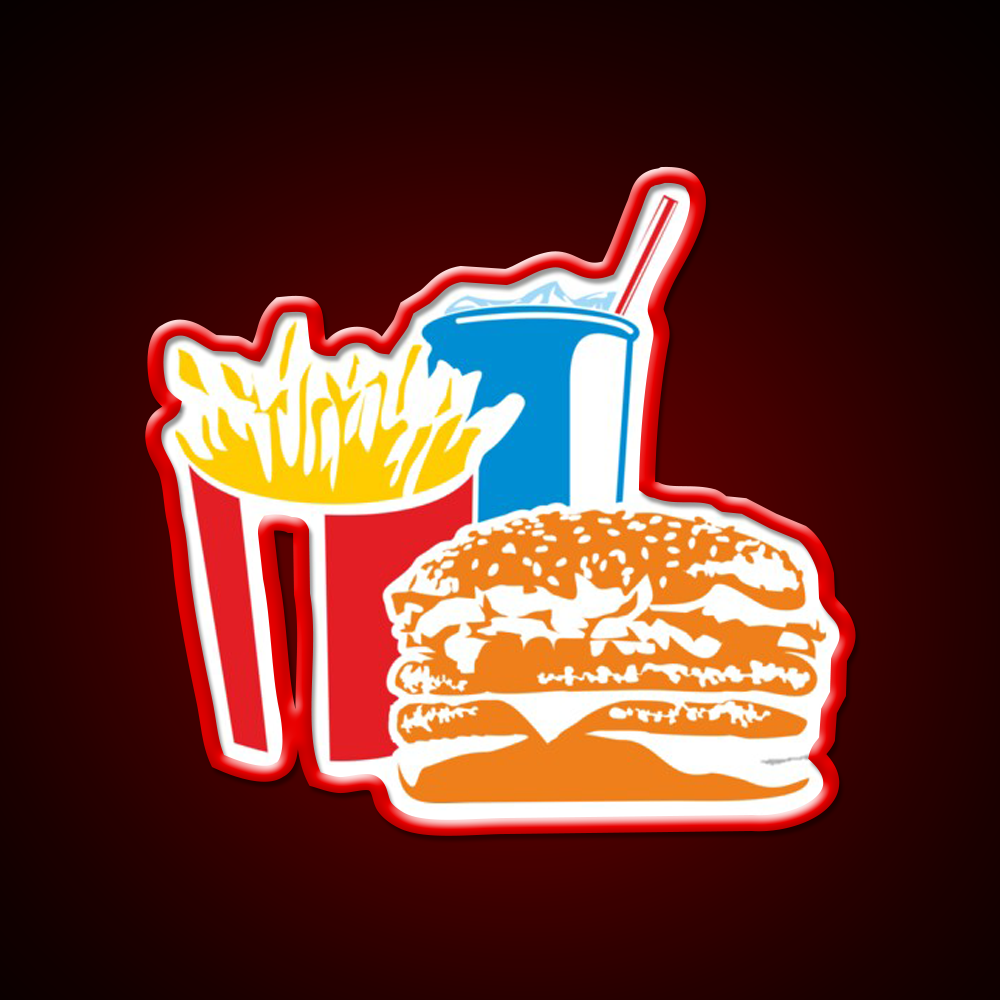 Fast Food Led Neon Sign For Burger Place Led Sign Rgb Color