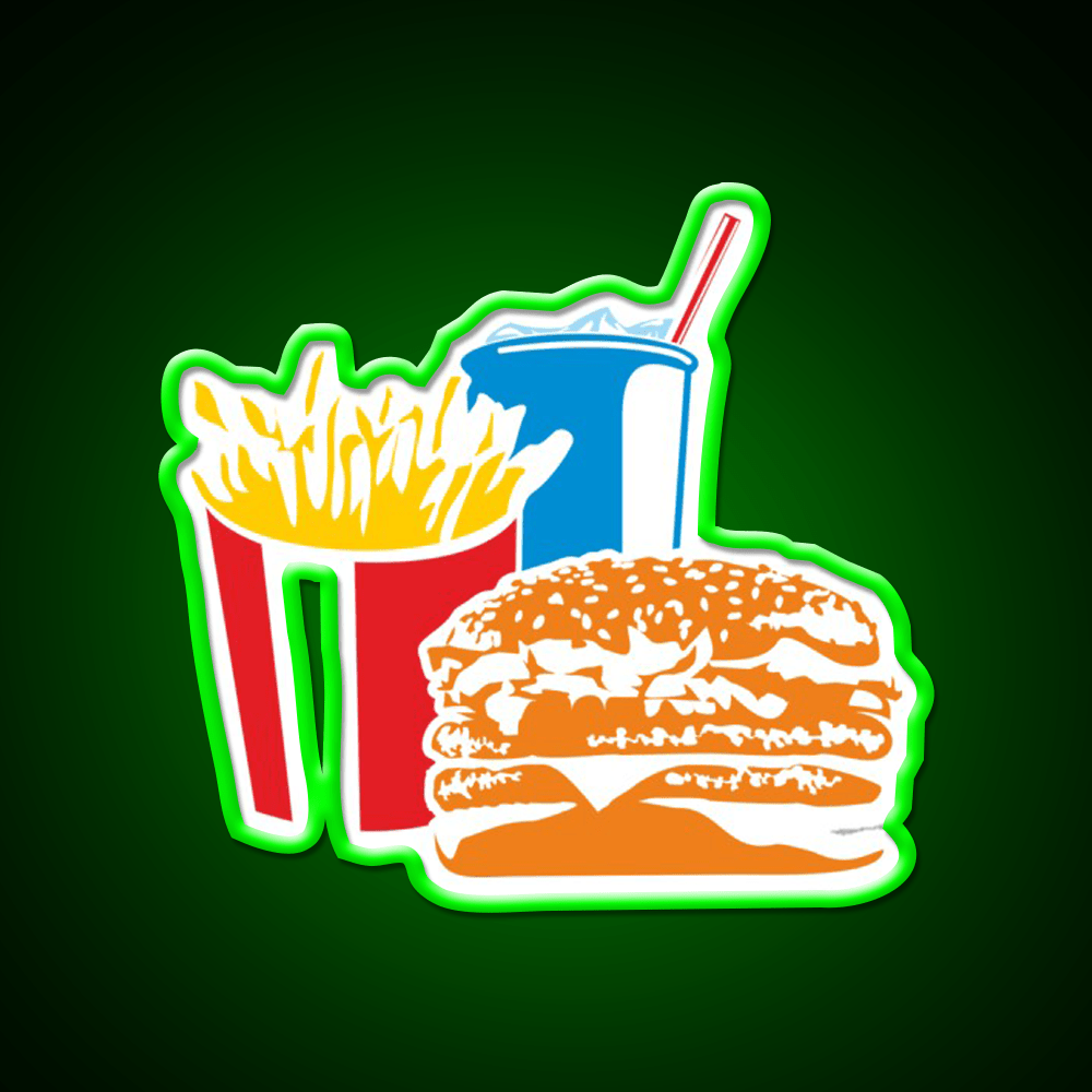 Fast Food Led Neon Sign For Burger Place Led Sign Rgb Color - Shineneon
