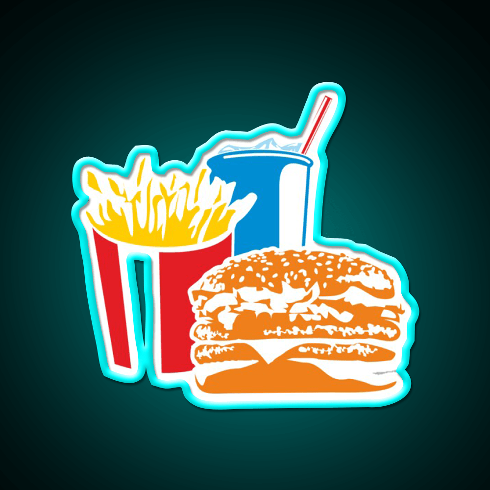 Fast Food Led Neon Sign For Burger Place Led Sign Rgb Color - Shineneon