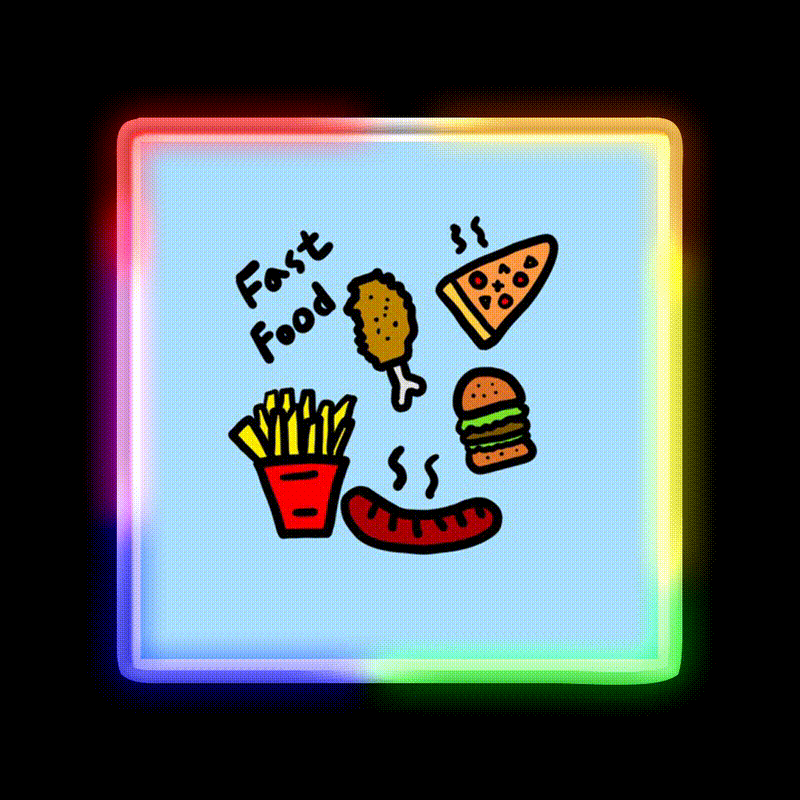 Fast Food Led Neon Sign For Burger Place Restaurant Neon Sign Rgb Color