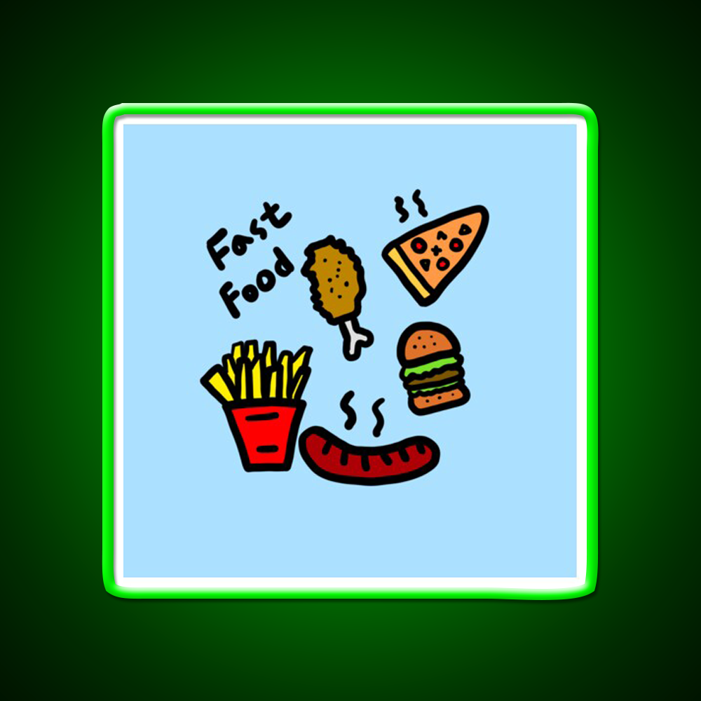 Fast Food Led Neon Sign For Burger Place Restaurant Neon Sign Rgb Color