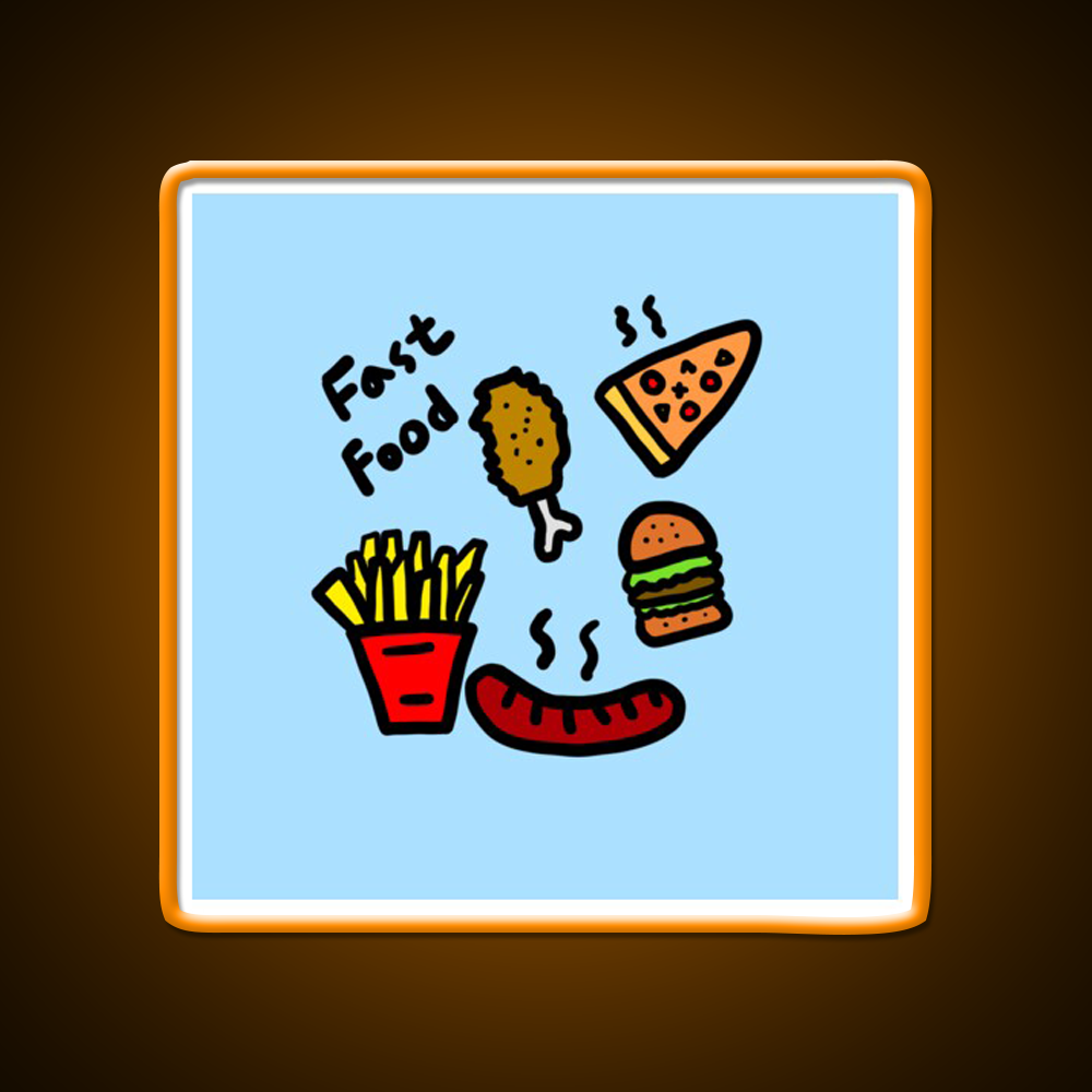 Fast Food Led Neon Sign For Burger Place Restaurant Neon Sign Rgb Color