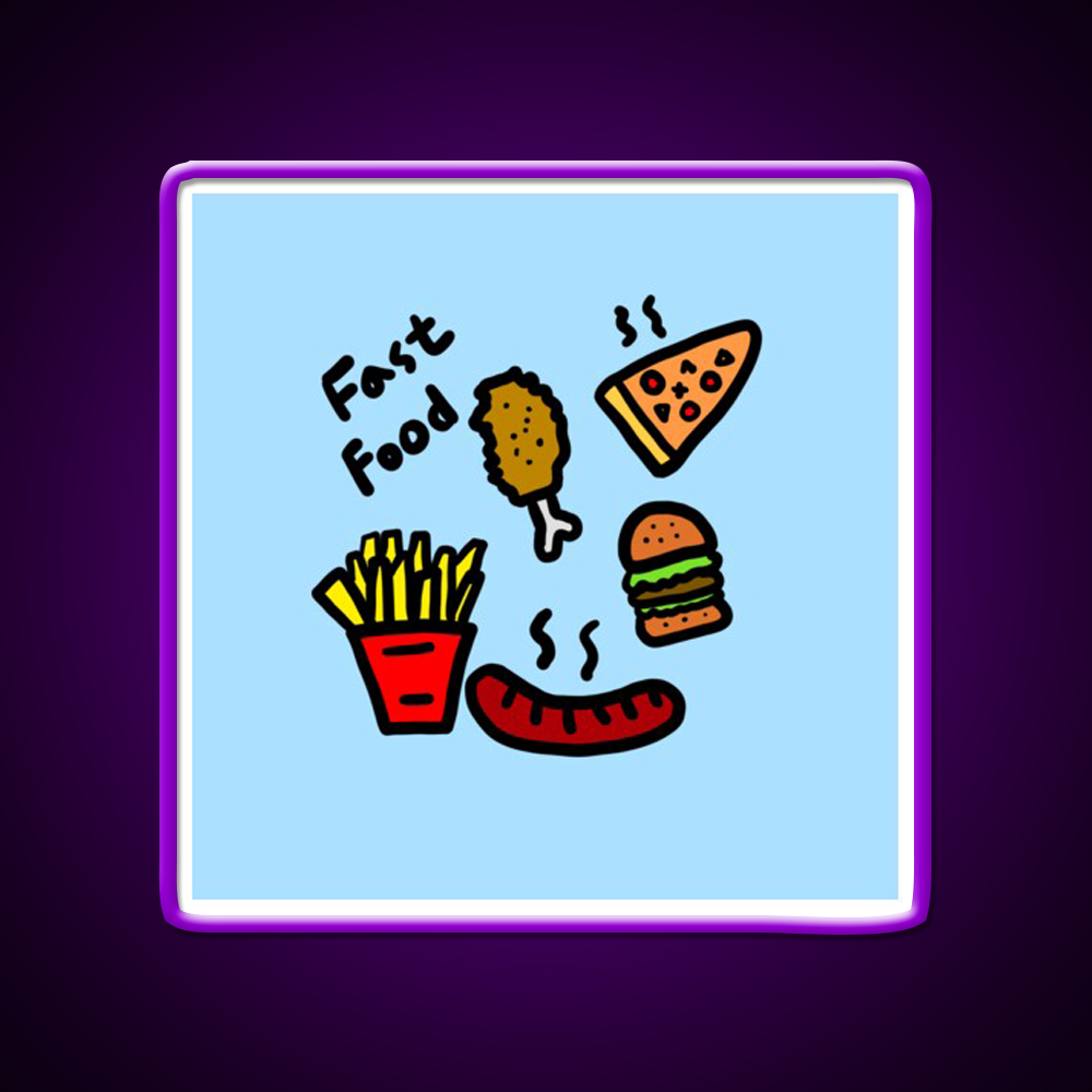 Fast Food Led Neon Sign For Burger Place Restaurant Neon Sign Rgb Color