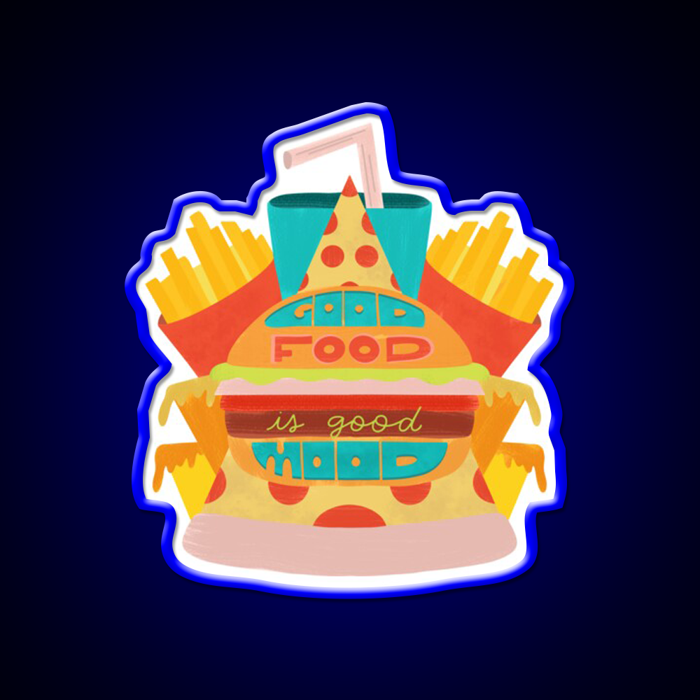 Fast Food Led Neon Sign For Burger Place Wall Art Sign Rgb Color