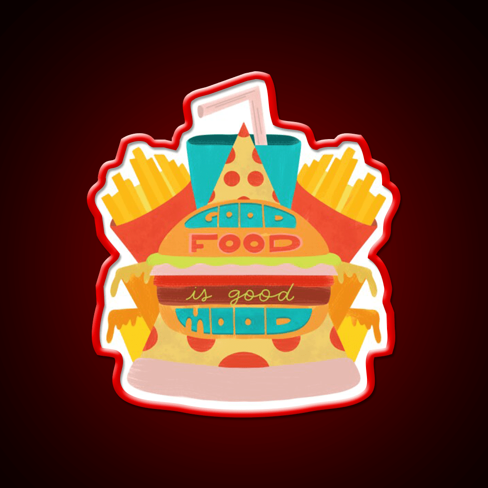Fast Food Led Neon Sign For Burger Place Wall Art Sign Rgb Color - Shineneon