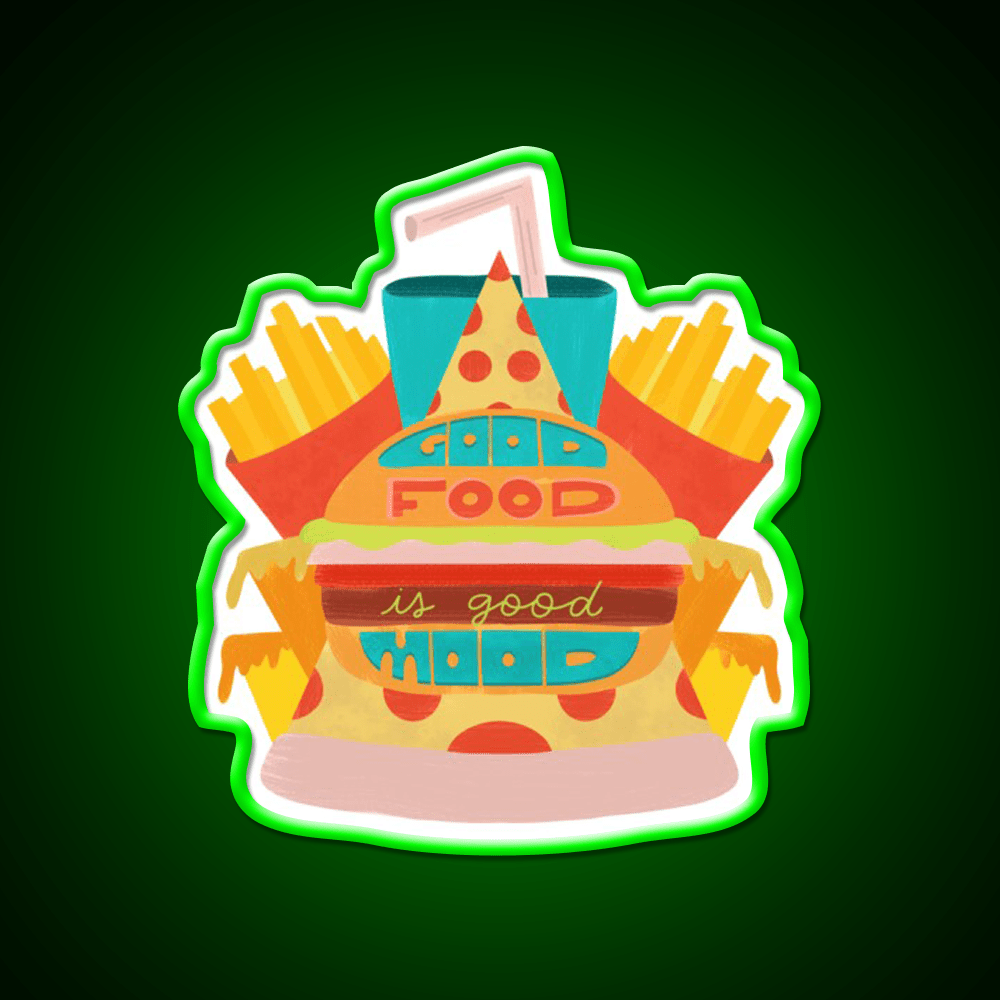 Fast Food Led Neon Sign For Burger Place Wall Art Sign Rgb Color - Shineneon
