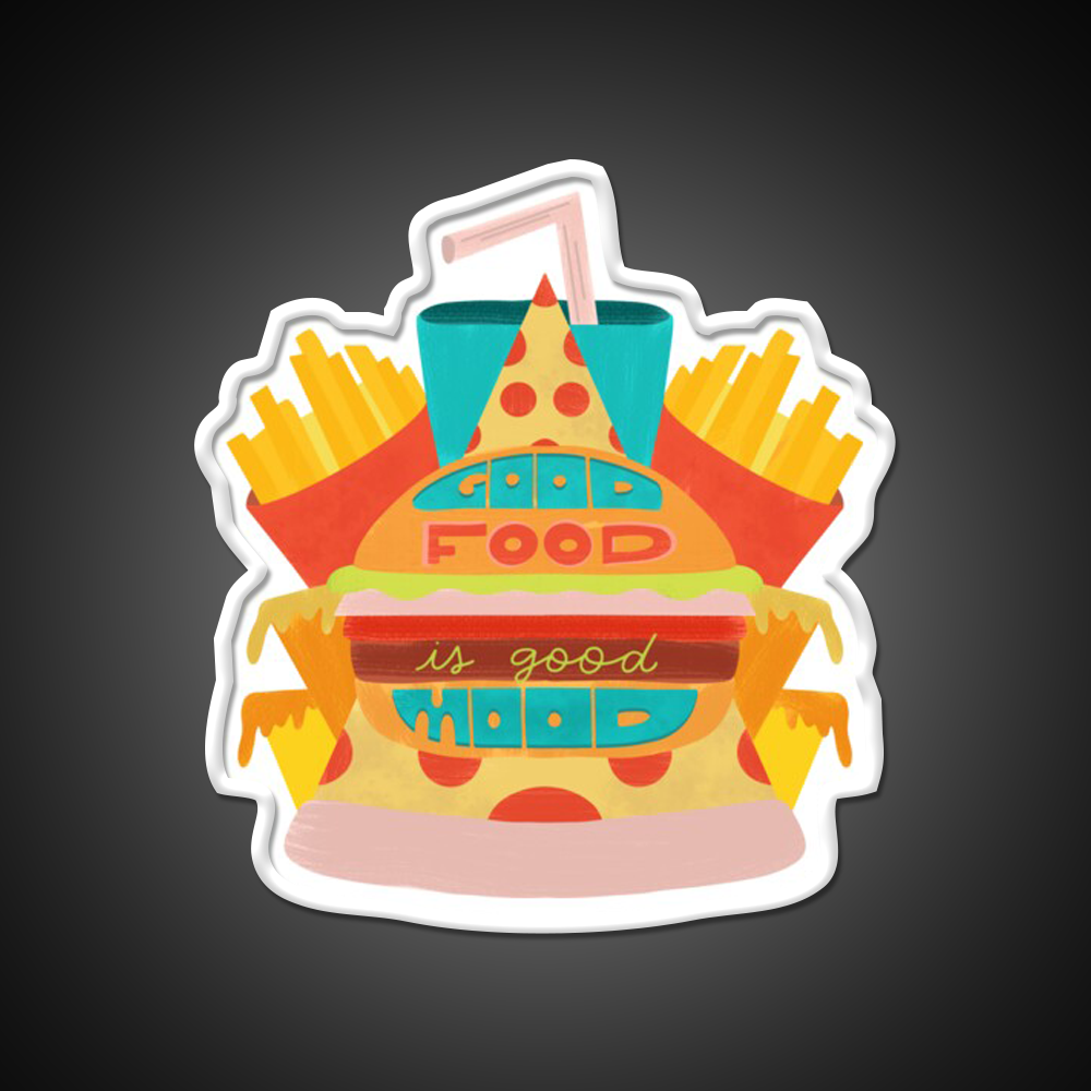 Fast Food Led Neon Sign For Burger Place Wall Art Sign Rgb Color