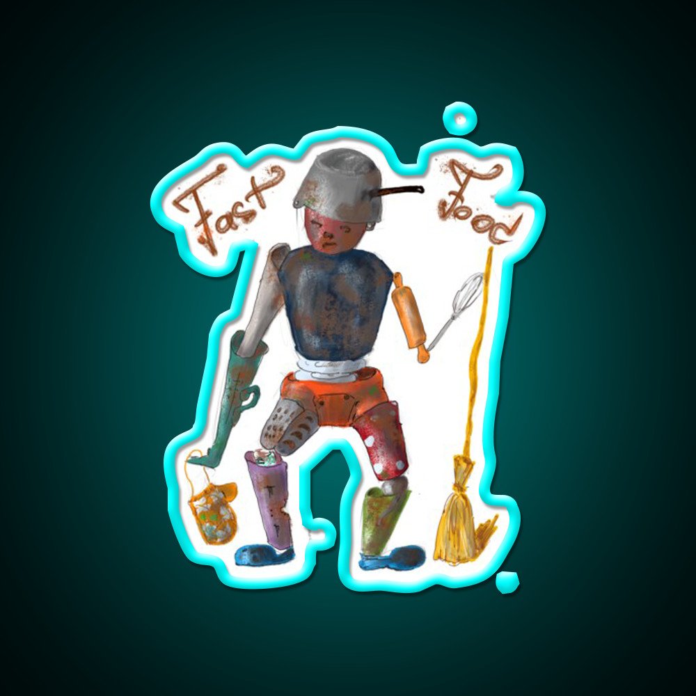 Fast Food Led Neon Sign For Burger Place Wall Decor Rgb Color