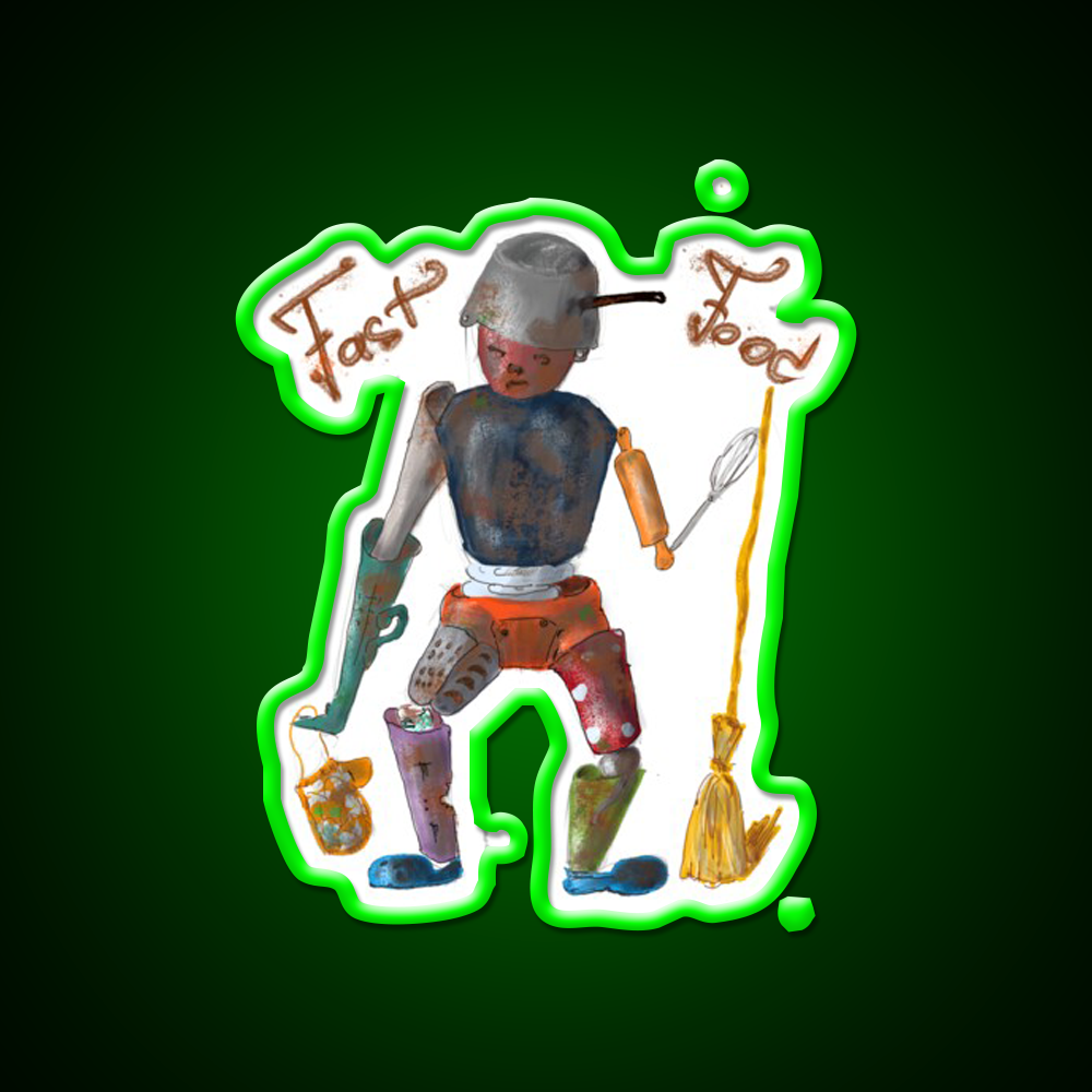 Fast Food Led Neon Sign For Burger Place Wall Decor Rgb Color