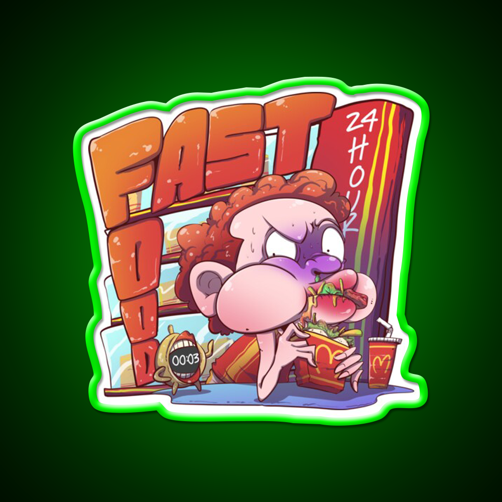 Fast Food Led Neon Sign For Burger Place Wall Decor Neon Sign Rgb Color