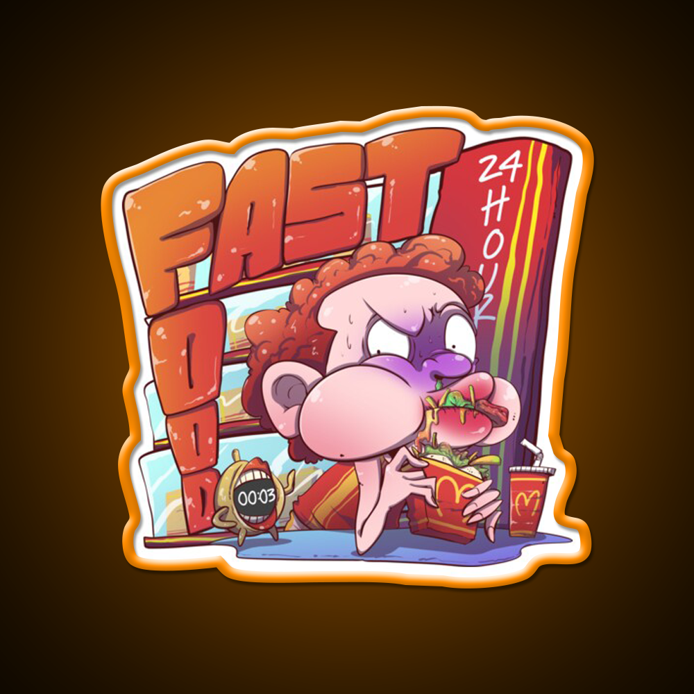 Fast Food Led Neon Sign For Burger Place Wall Decor Neon Sign Rgb Color