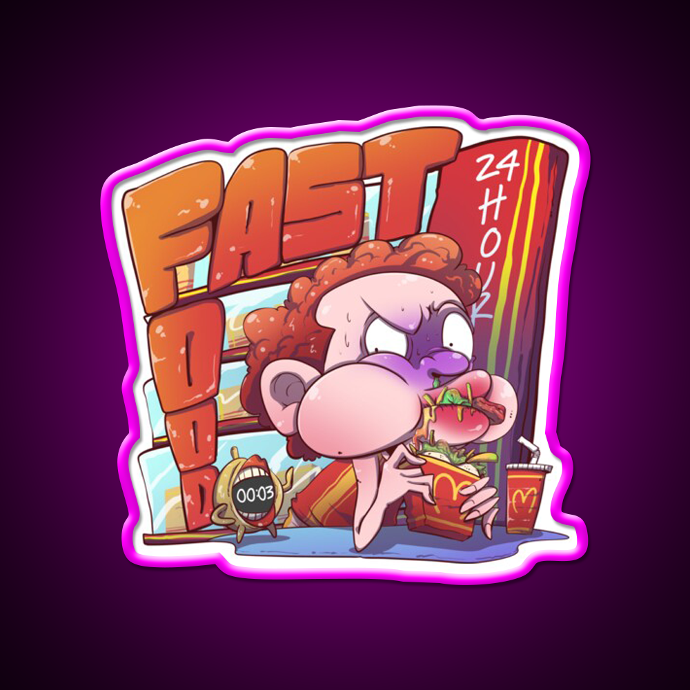 Fast Food Led Neon Sign For Burger Place Wall Decor Neon Sign Rgb Color