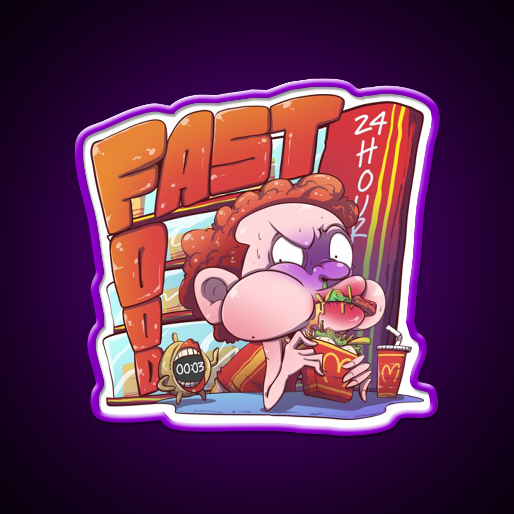 Fast Food Led Neon Sign For Burger Place Wall Decor Neon Sign Rgb Color