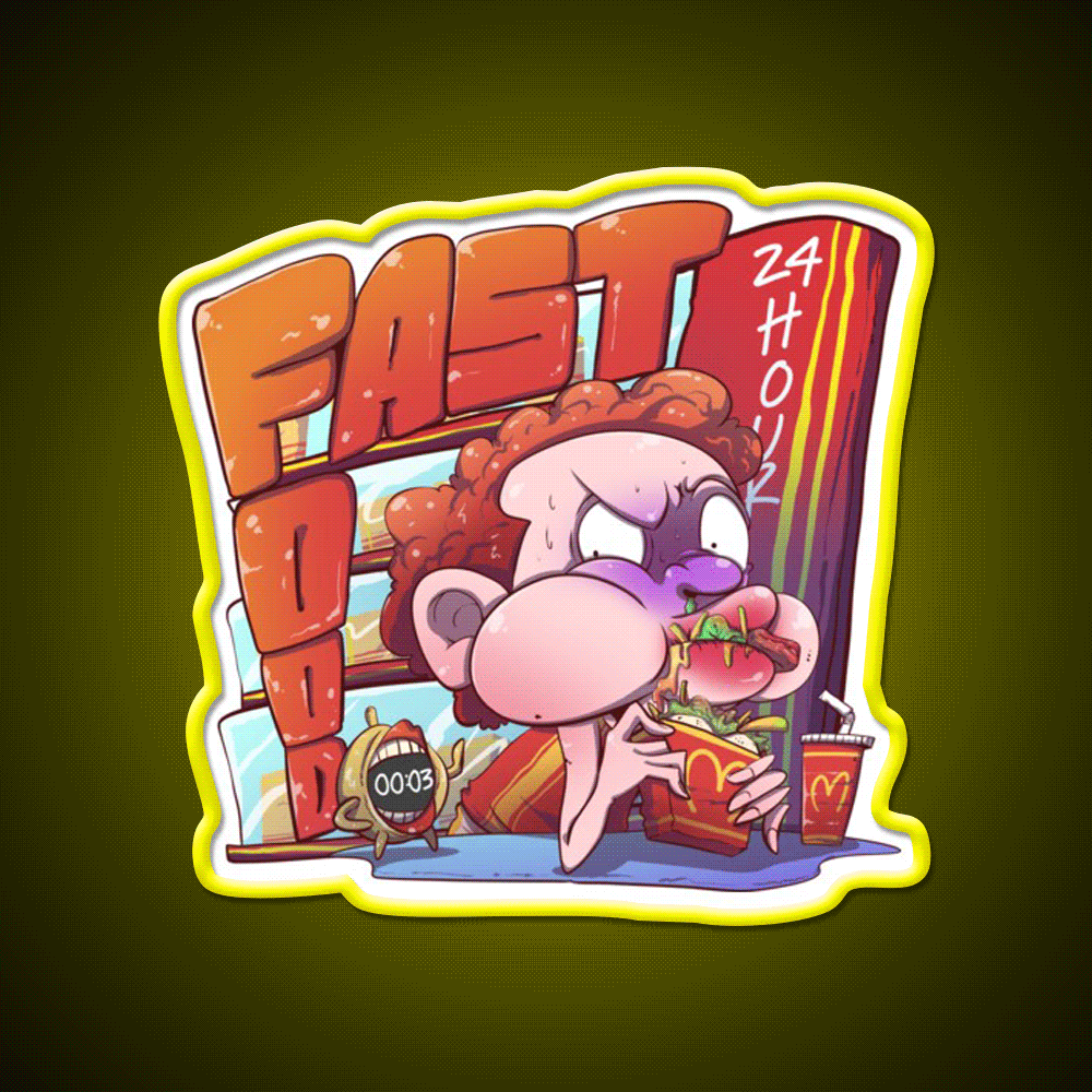 Fast Food Led Neon Sign For Burger Place Wall Decor Neon Sign Rgb Color