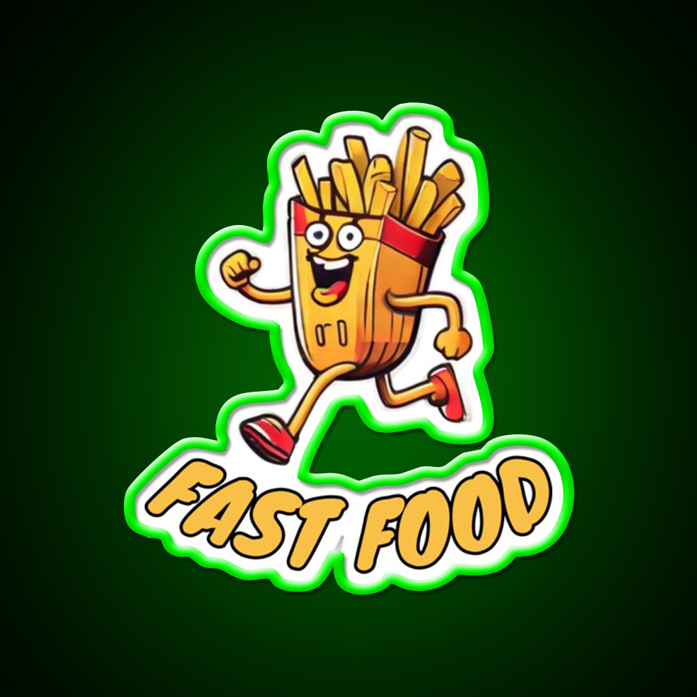 Fast Food Led Neon Sign For Burger Place Wall Decor Neon Wall Sign Rgb Color