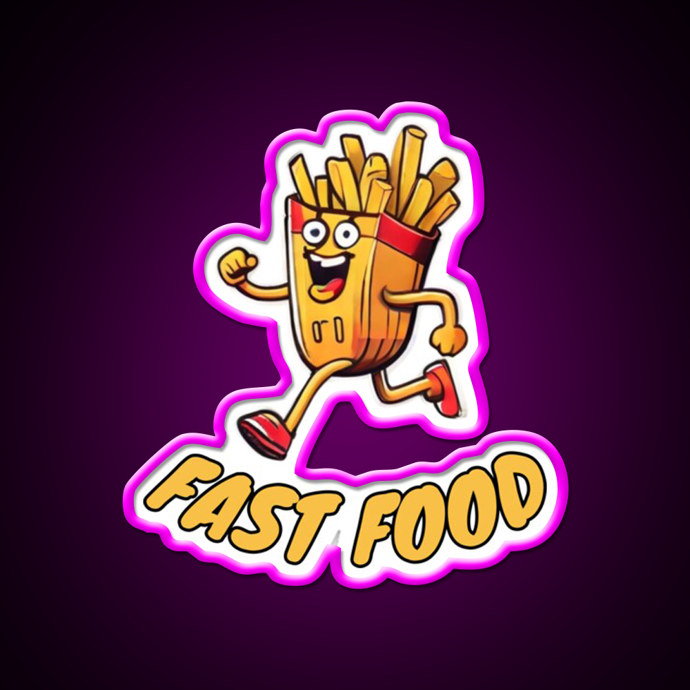 Fast Food Led Neon Sign For Burger Place Wall Decor Neon Wall Sign Rgb Color