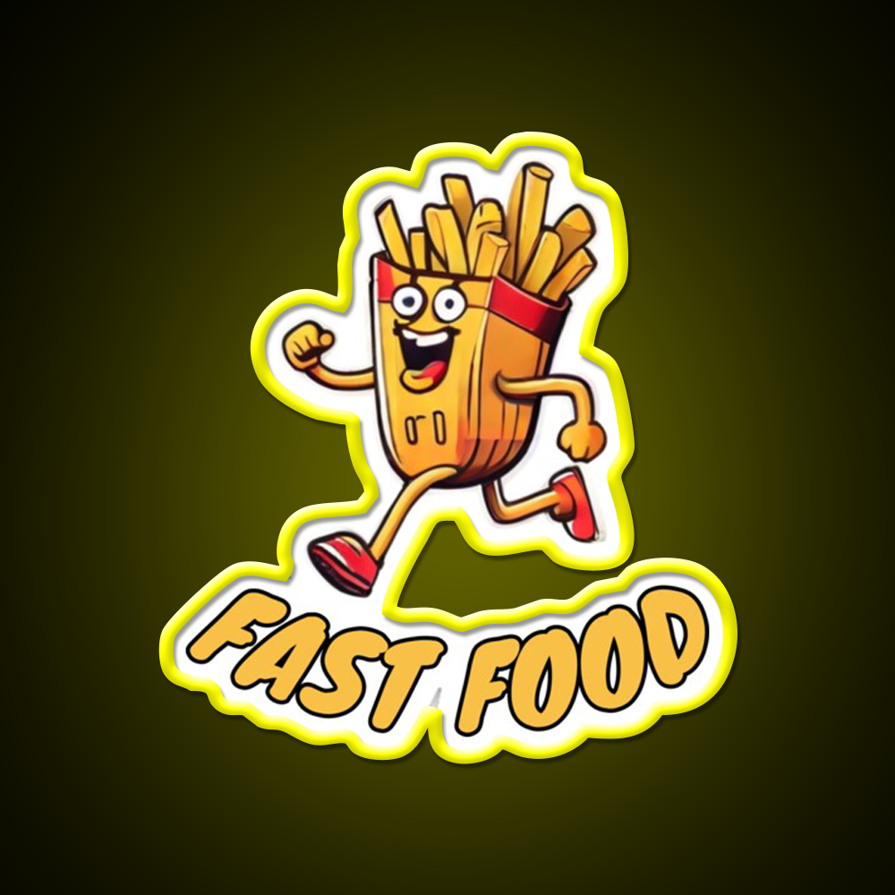 Fast Food Led Neon Sign For Burger Place Wall Decor Neon Wall Sign Rgb Color