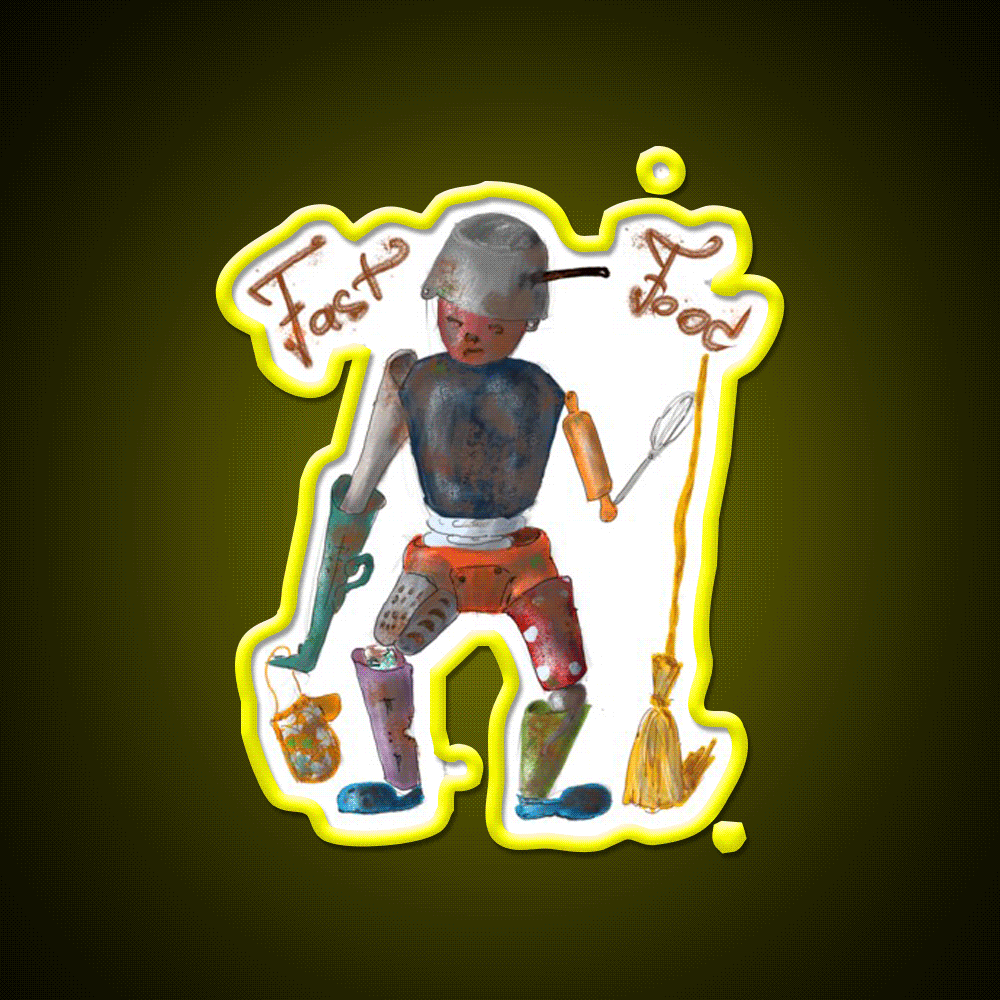 Fast Food Led Neon Sign For Burger Place Wall Decor Rgb Color