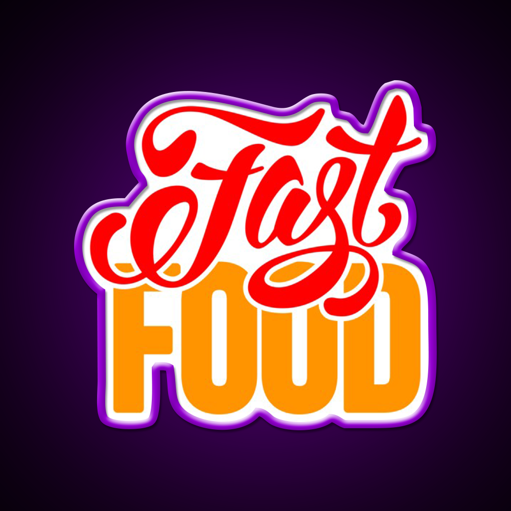 Fast Food Letters Fast Food Led Neon Sign For Burger Place Wall Art Rgb Color