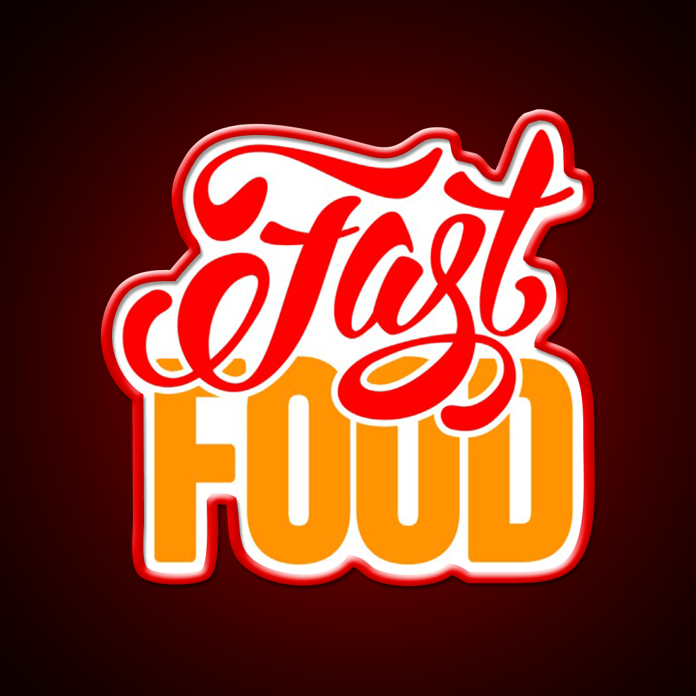Fast Food Letters Fast Food Led Neon Sign For Burger Place Wall Art Rgb Color - Shineneon