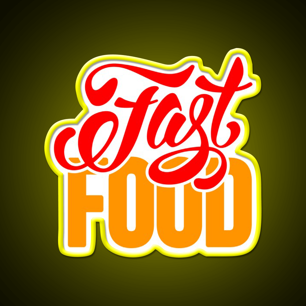 Fast Food Letters Fast Food Led Neon Sign For Burger Place Wall Art Rgb Color - Shineneon